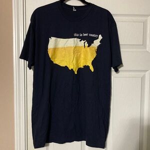 Navy Blue Graphic Tee - This is Beer Country - size XL